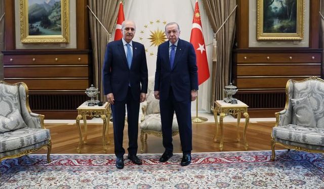 Cumhurbaşkanı Erdoğan, TBMM Başkanı Kurtulmuş'u Beştepe'de kabul etti