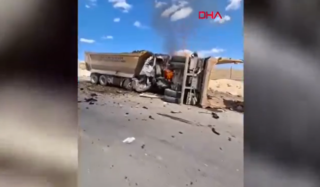 Ankara Keçiören'de hafriyat kamyonları çarpıştı; yaralılar var