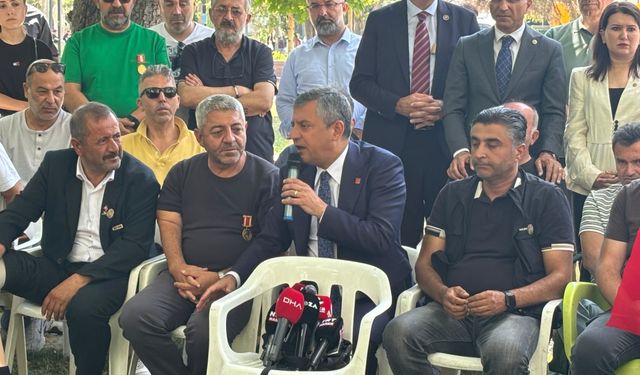 Özgür Özel'den şehit aileleri ile gazilerin oturma eylemine destek
