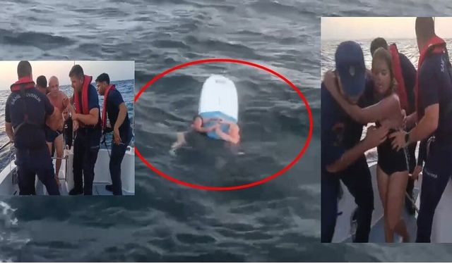 SUP board tahtası ile açığa sürüklenen baba-kız 5 saat sonra kurtarıldı