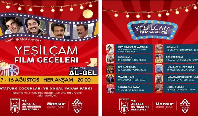 Ankara'da Yeşilçam Film Geceleri başladı: Kadir İnanır anısına açık hava sineması