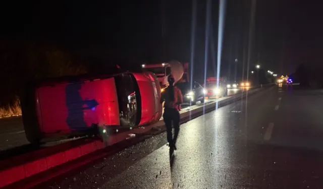 Aydın'da domuza çarpmamak için manevra yapan araç takla attı