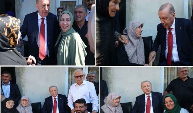 Cumhurbaşkanı Erdoğan, Rize'de komşularını ziyaret etti