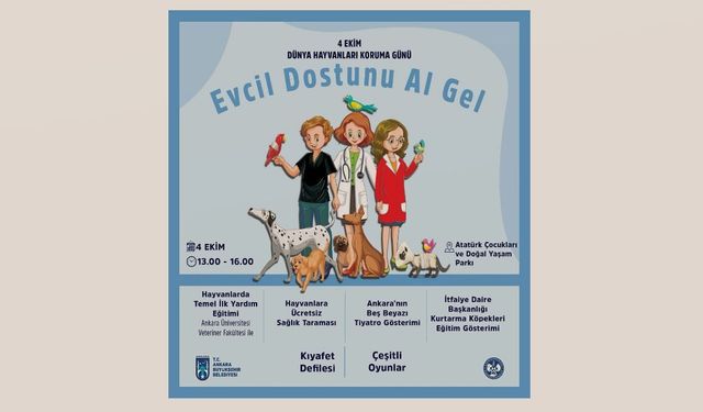 Ankara’da 'Evcil Dostunu Al Gel' etkinliği: Hayvanlara ücretsiz sağlık taraması yapılacak