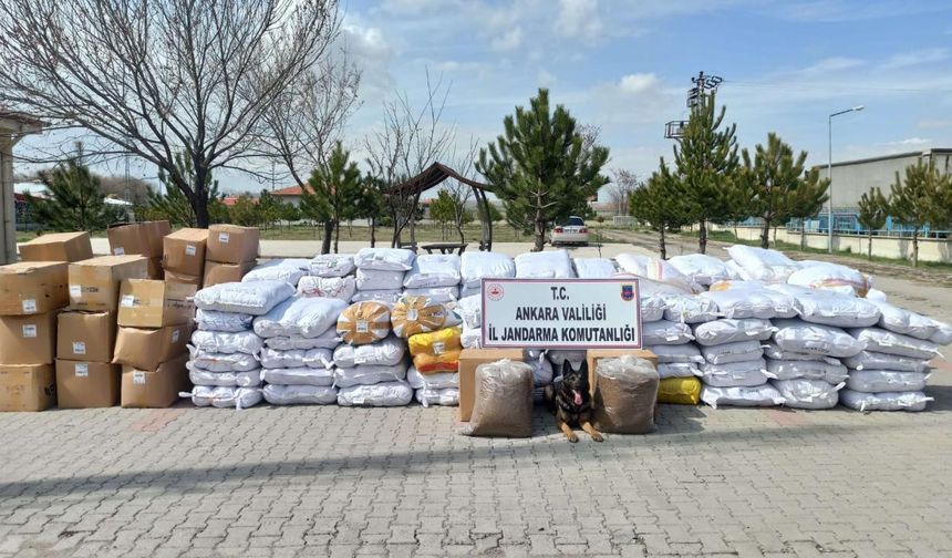 Ankara'da 11,7 ton kaçak tütün ele geçirildi