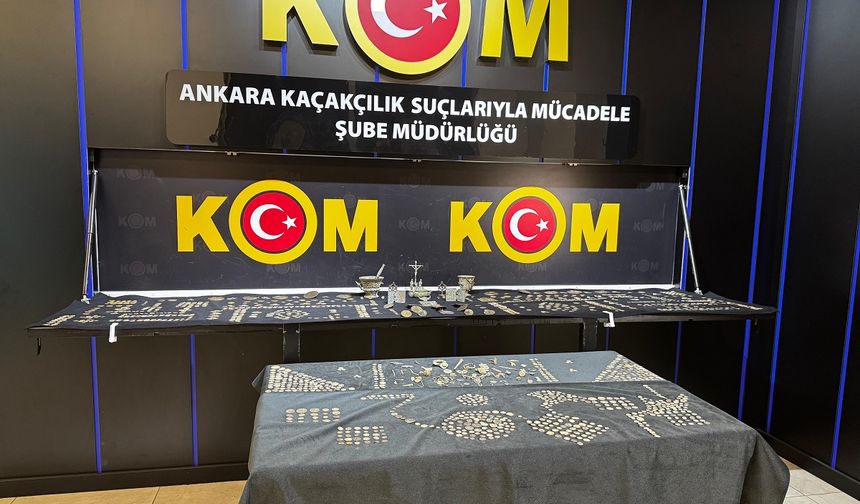 Ankara'da tarihi eser niteliğinde 1624 sikke ve 126 obje ele geçirildi