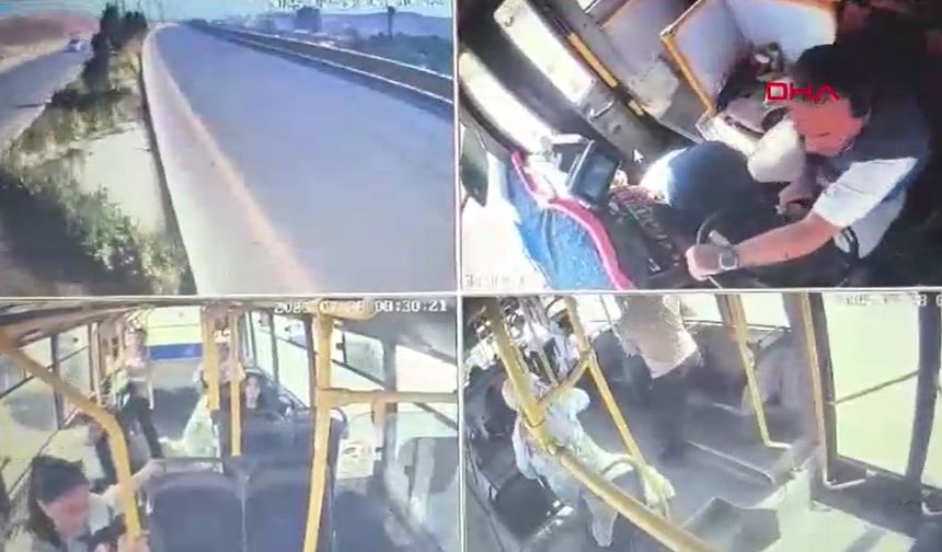 Otobüs şoförü kalp krizi geçirdi, kazayı yolcu önledi