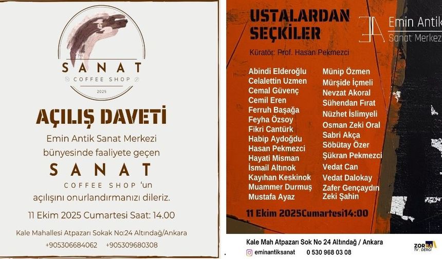 Emin Antik Sanat Merkezi’nde sanatla buluşma: ‘Sanat Coffee Shop’ açılıyor