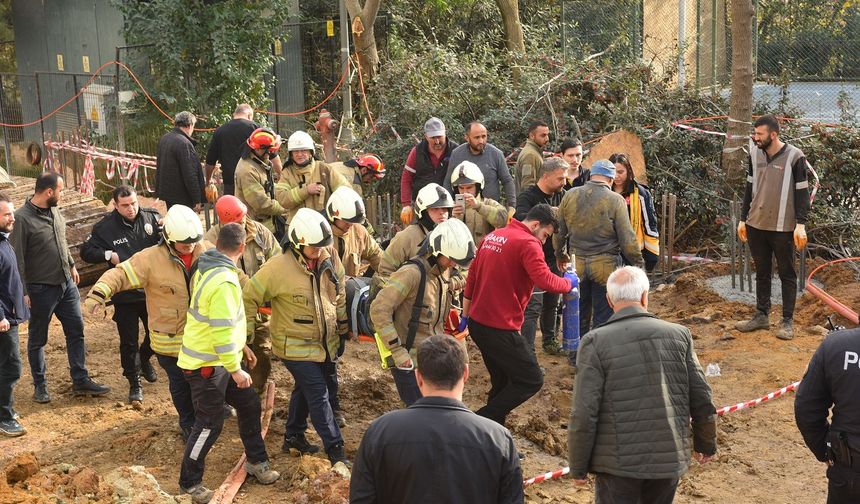 Kadıköy'de inşaat alanındaki çukura düşen işçi kurtarıldı