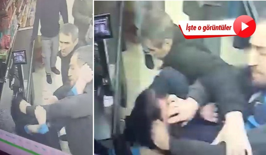 Markette poşet kavgası: Kasiyeri defalarca yumrukladı!