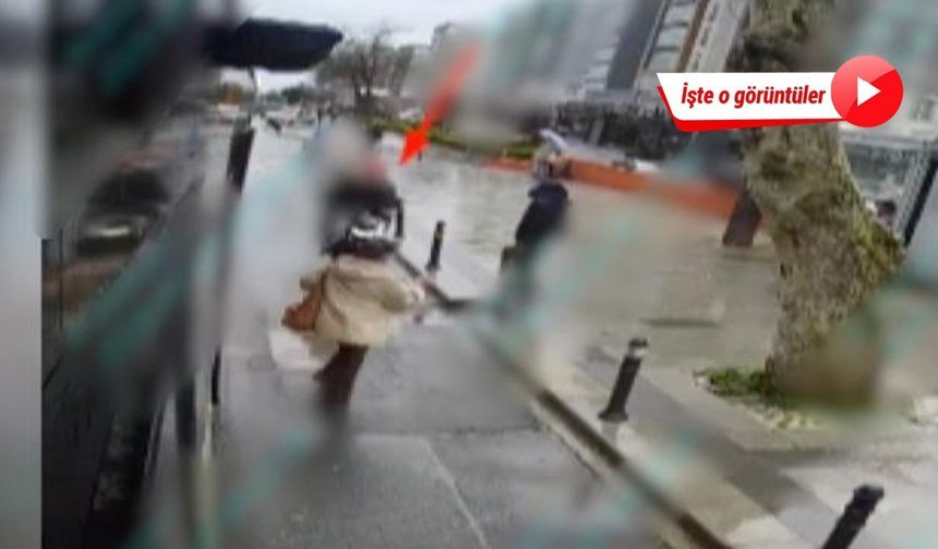 Otobüsten inen kadına motosiklet çarptı