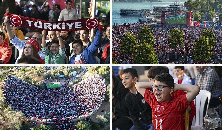 Türkiye'nin dört bir yanında milli maç heyecanı: İşte birbirinden güzel kareler!