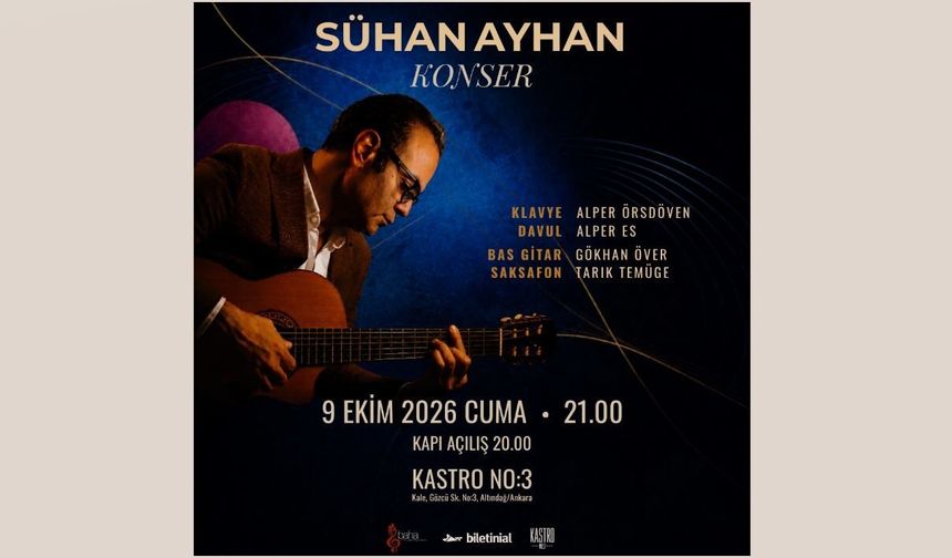 Prof. Dr. Sühan Ayhan, özgün repertuvardan oluşan konserde müzikseverlerle buluşuyor!