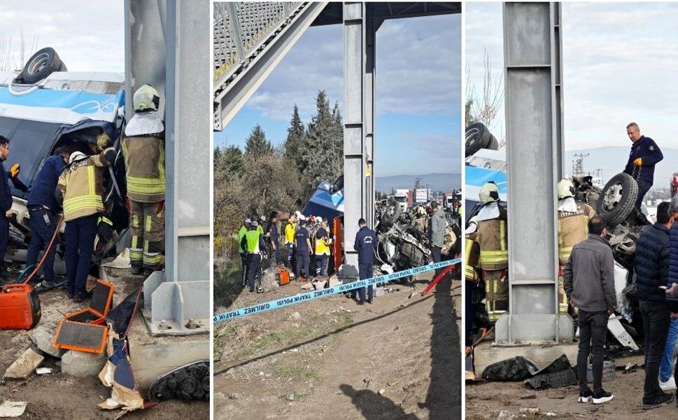 Ankara'da özel halk otobüsü üst geçide çarptı: 5 ölü, 14 yaralı!