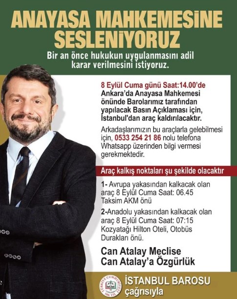 istanbul barosu can atalay duyuru