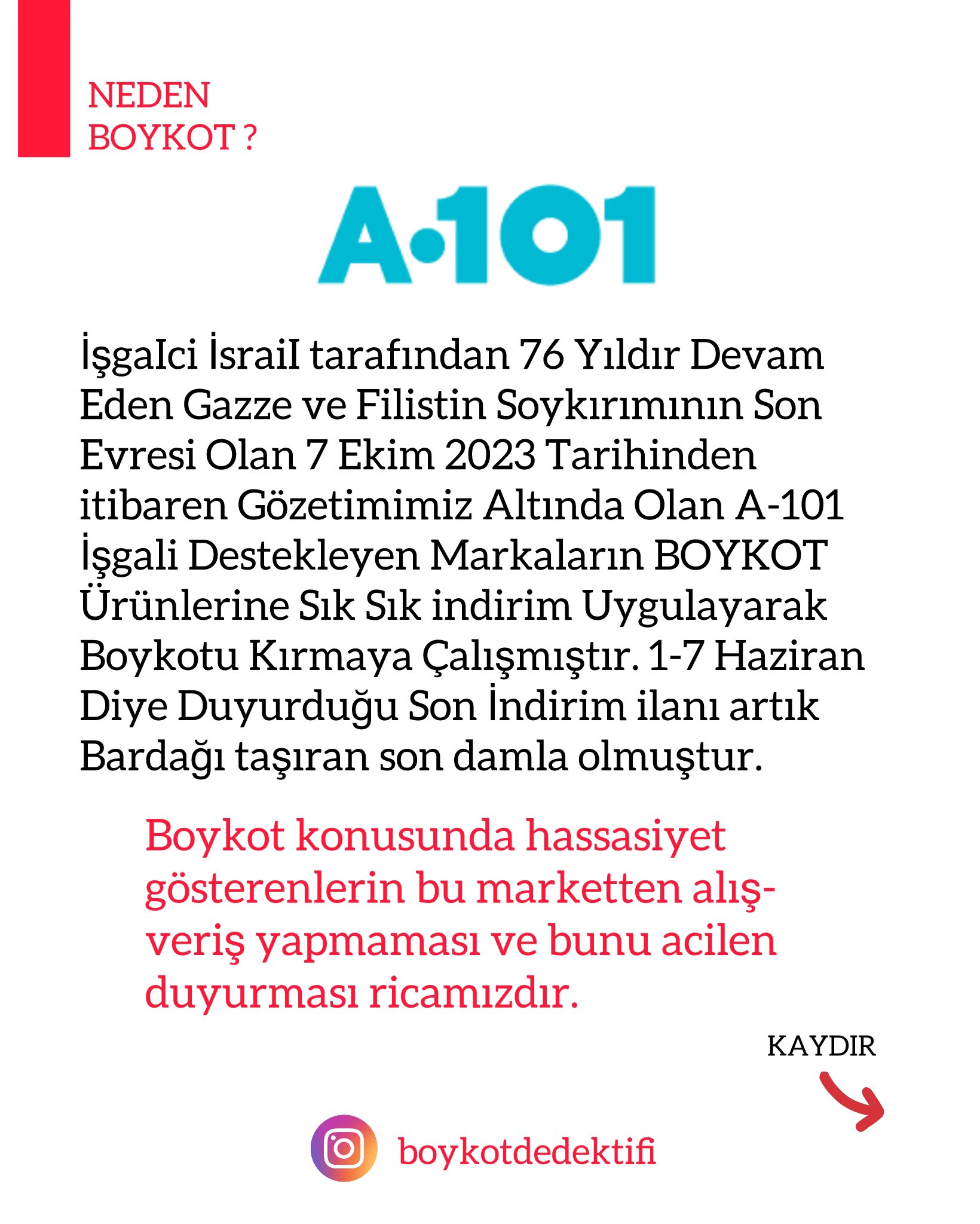 A101 Boykot