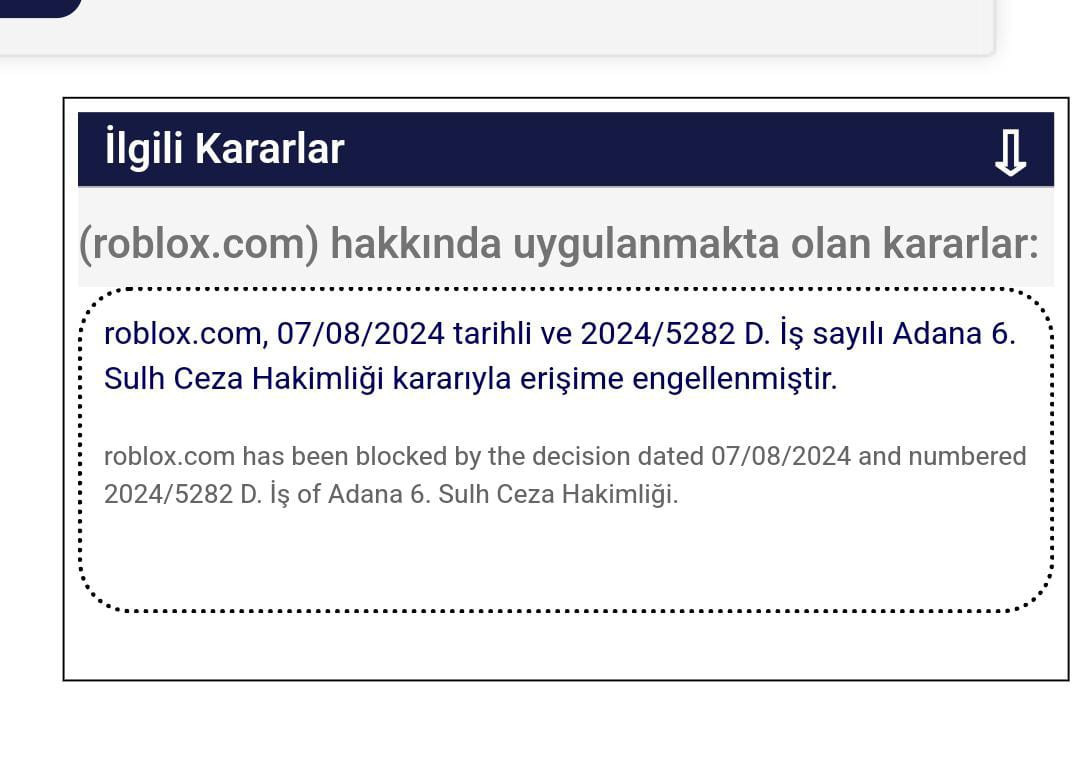 Roblox Erişim Engeli