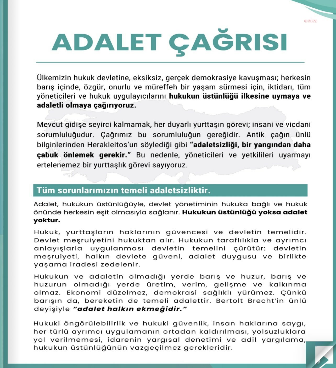 Adalet Çağrısı Bildirisi