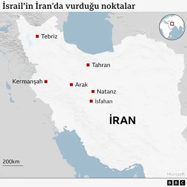 İsrail'in İran'da Vurduğu Noktalar
