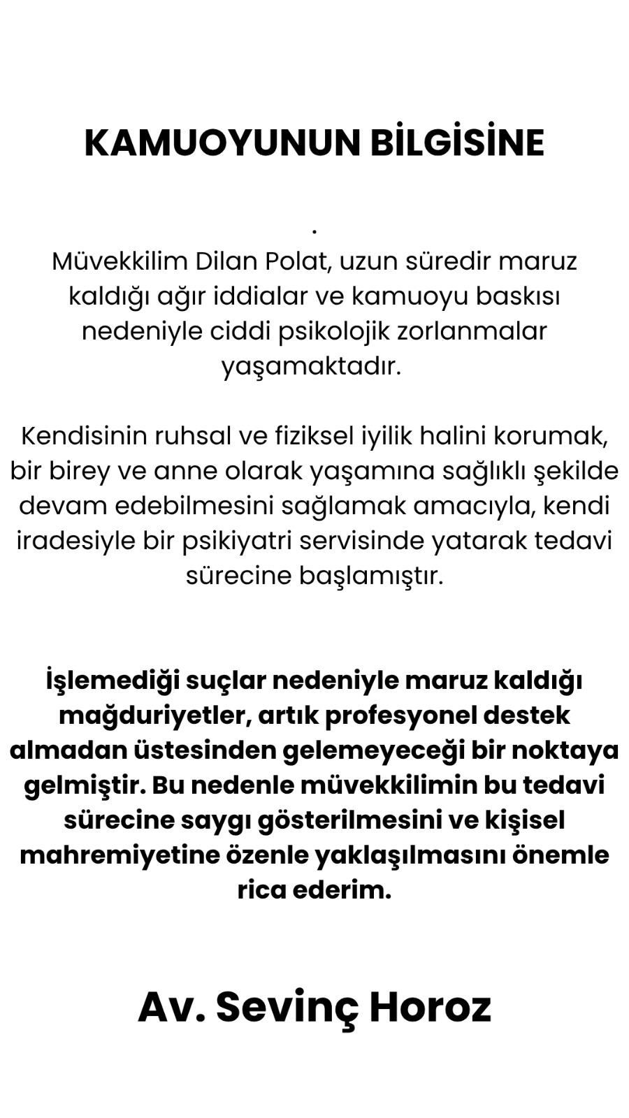 Sevinç Horoz Açıklaması