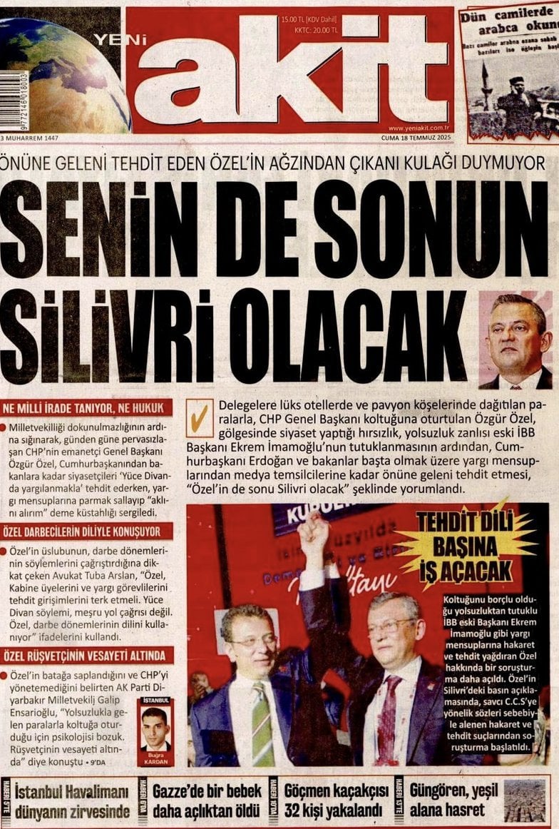 Akit Özgür Özel Tehdit