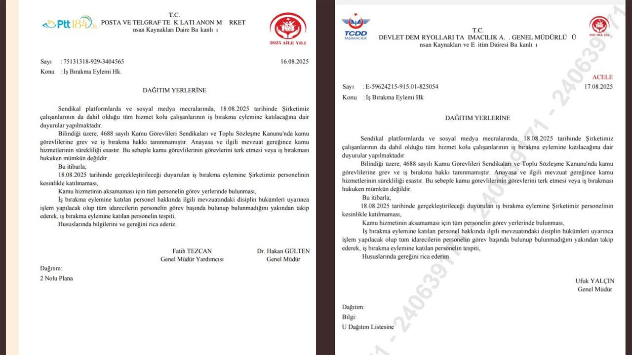 İki Kurum Iş Bırakma Eylemine Katılacak Memurlara Işlem Başlatacak