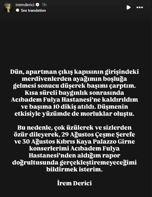 Irem Derici Merdivenden Düştü
