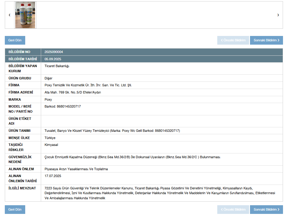 Ünlü Temizlik Markası Türkiye'de Yasaklandı Raflardan Toplatılıyor
