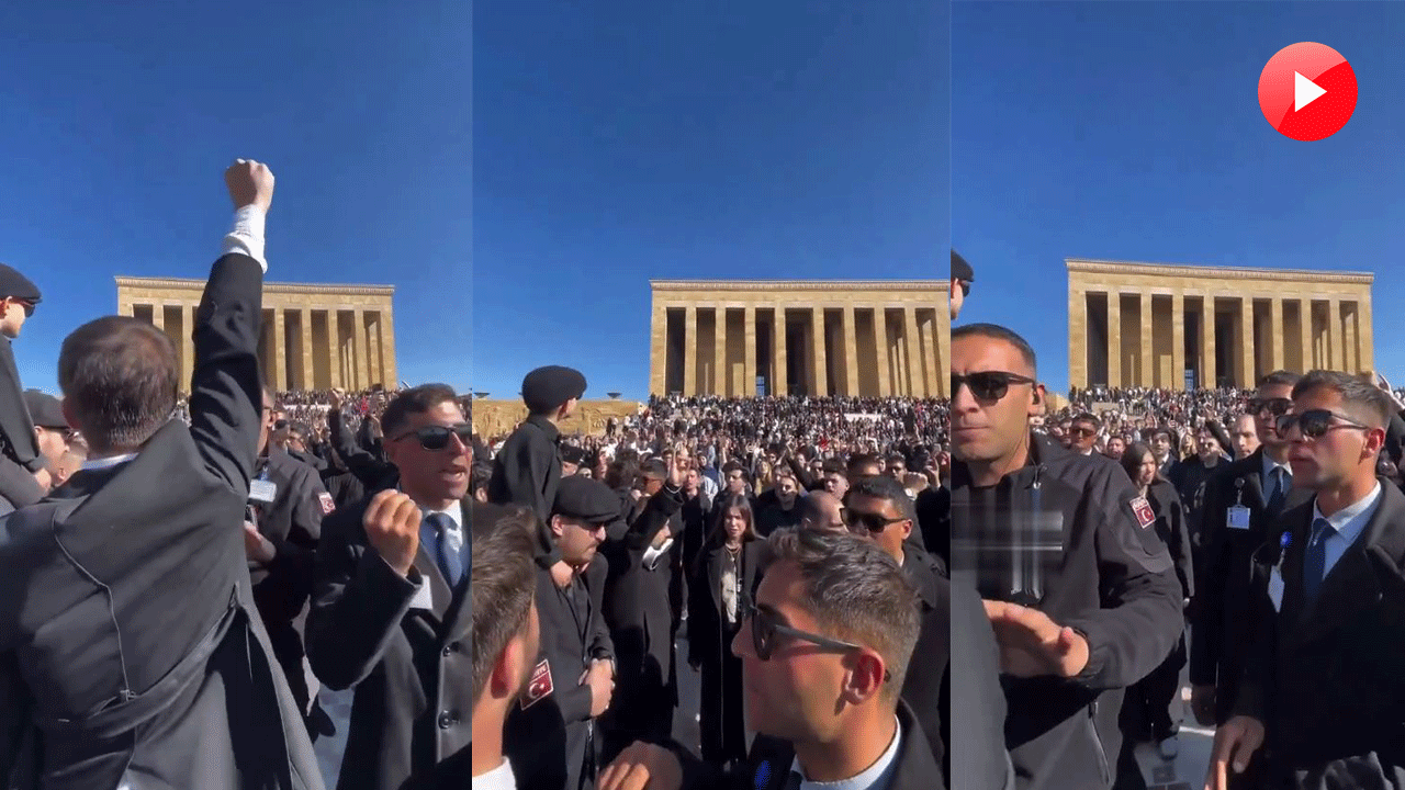 Anıtkabir’de Andımız'ı okuyan gruba görevlilerden müdahale: Burası bir kabir!