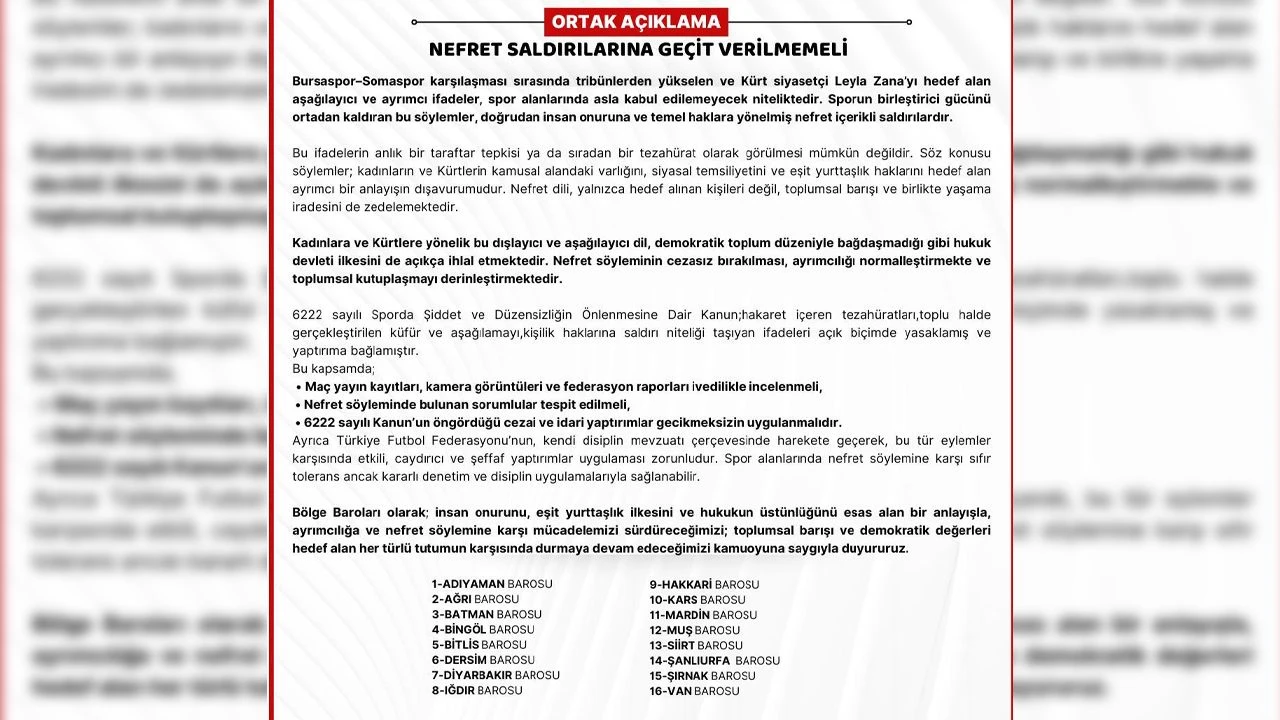 Barolardan Ortak Açıklama.