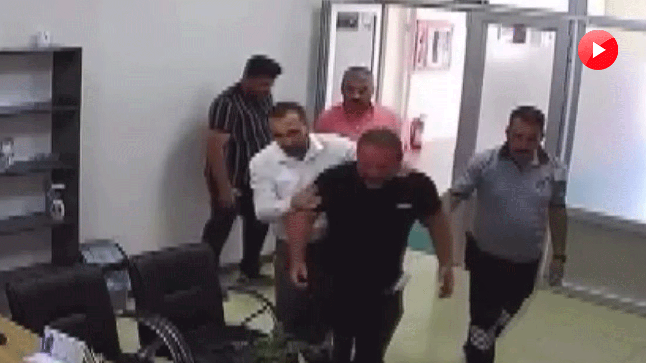 Belediye önünde kendini yakan işçinin darbedildiği anların görüntüleri ortaya çıktı!