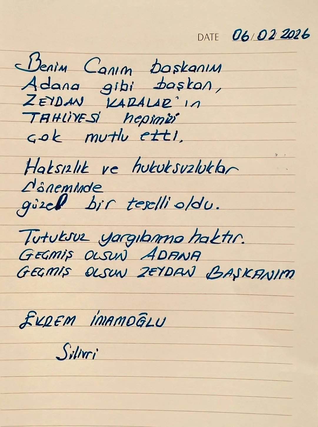 Imamoğlu Karalar Geçmiş Olsun