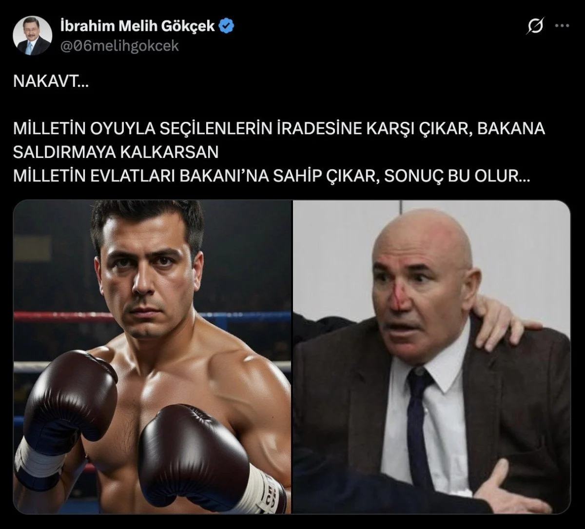 Melih Gökçek'ten Yapay Zekalı Gönderme