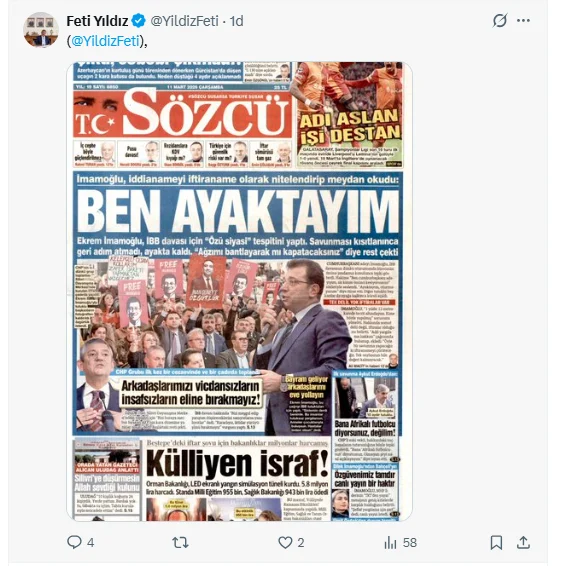 Mhp Feti Yıldız Imamoğlu Paylaşımı