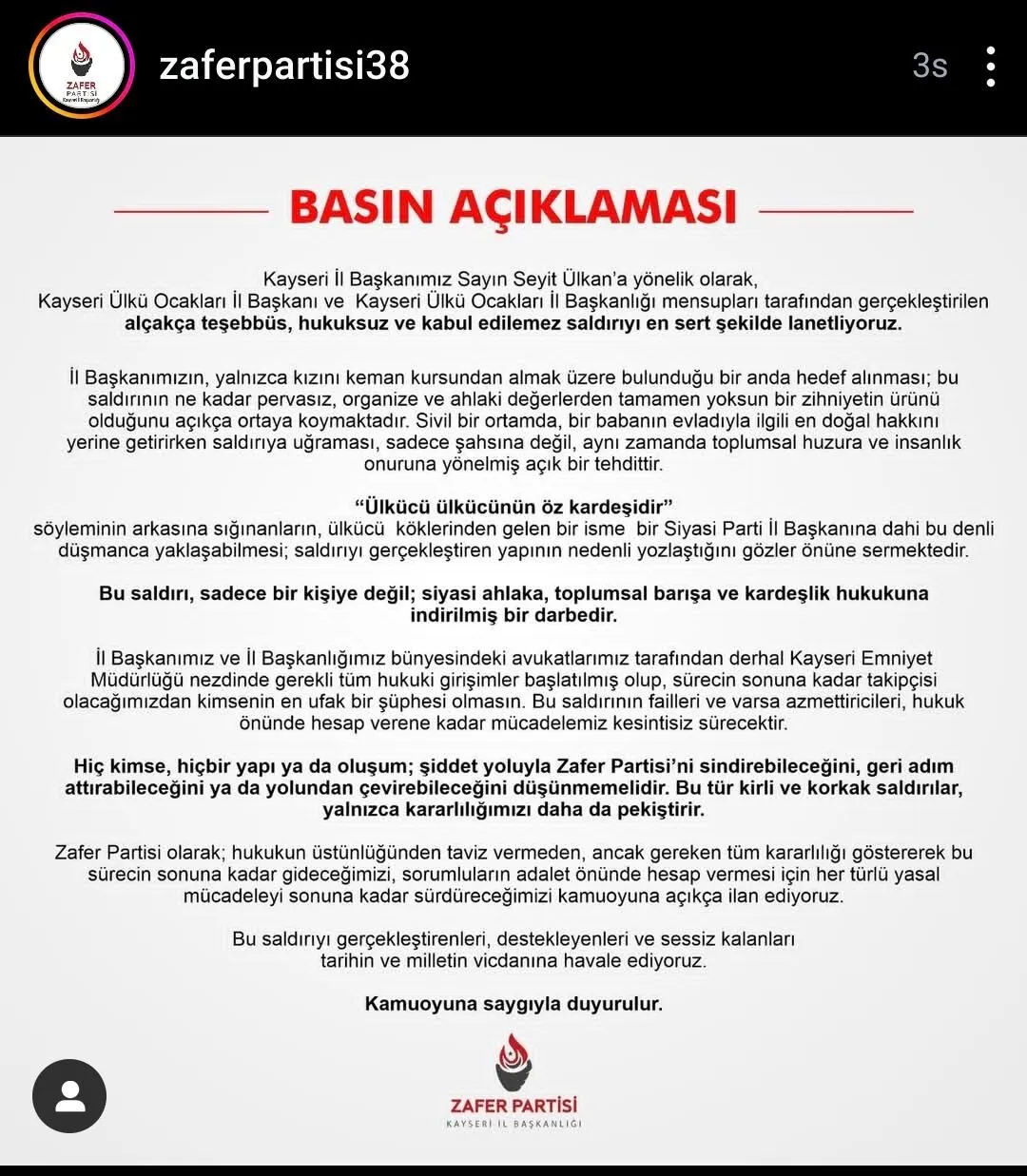 Zafer Partisi Açıklama