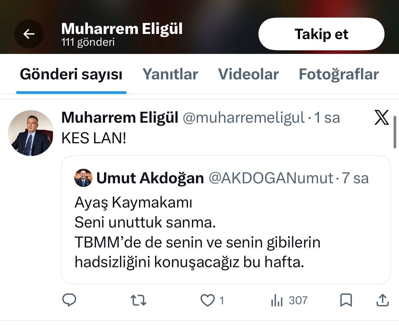 ayaş kaymakam twit