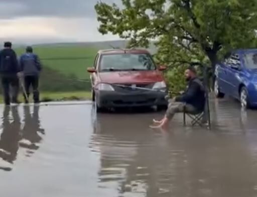 Yağmur Su Baskını Yolda Balık Avı Ankara