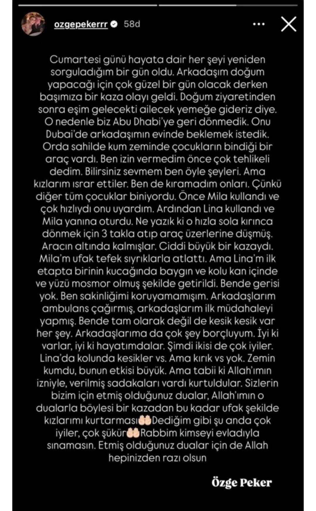 Özge Peker Açıklama