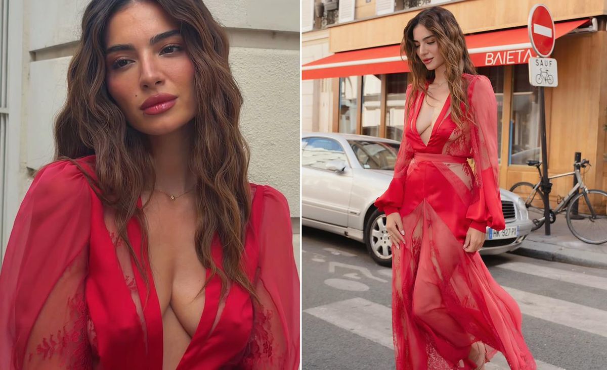 Melisa Aslı Pamuk Kırmızı Transparan