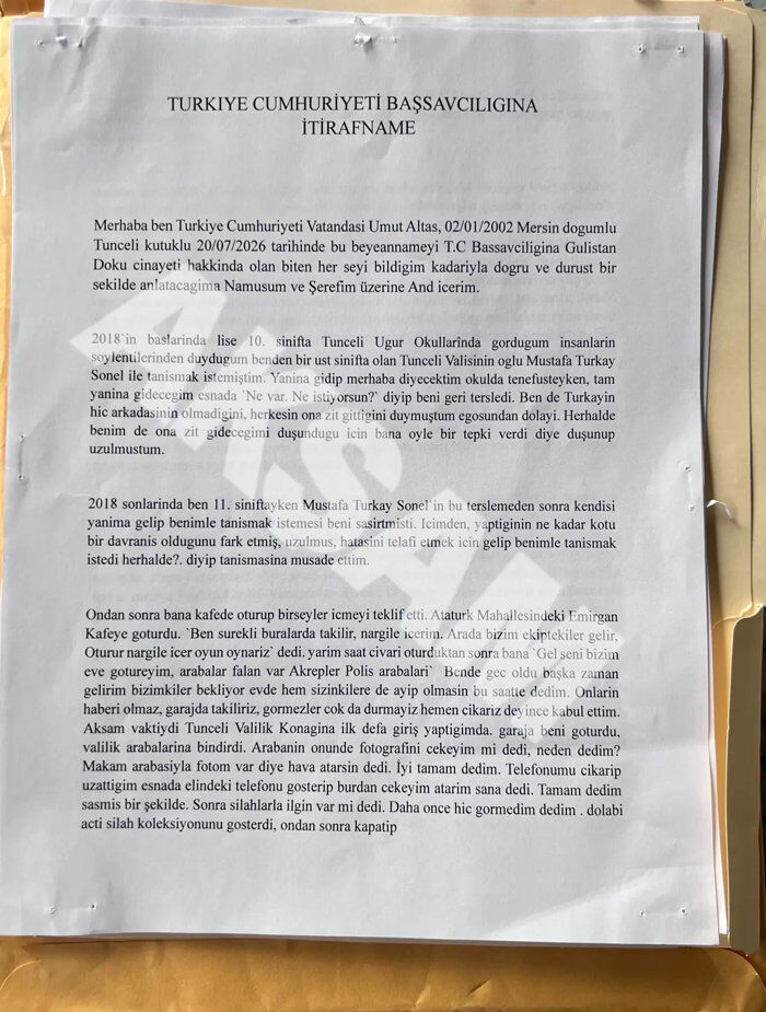 Umut Altaş Mektup 1