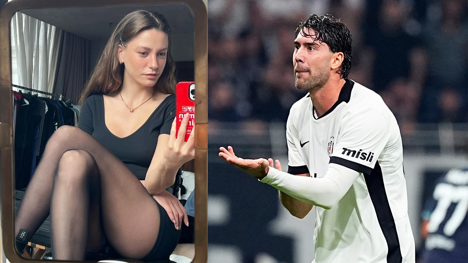 Vlahovic Serenay Sarıkaya'ya kalp attı
