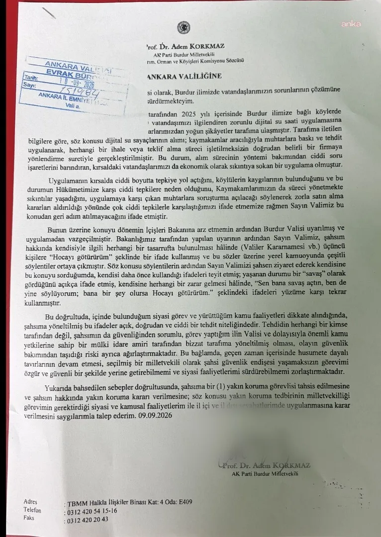 Adem Korkmaz Dilekçe