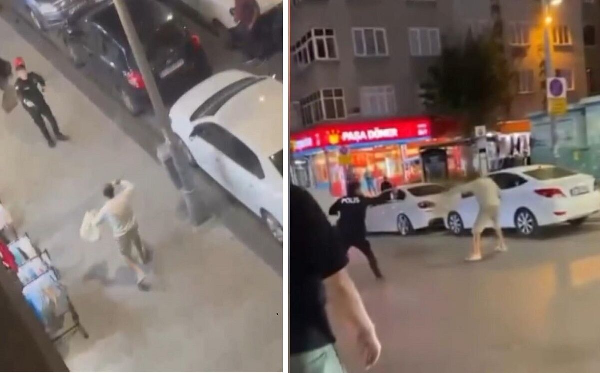 Polise bıçakla saldırdığı öne sürülen şüpheli, bacağından vuruldu
